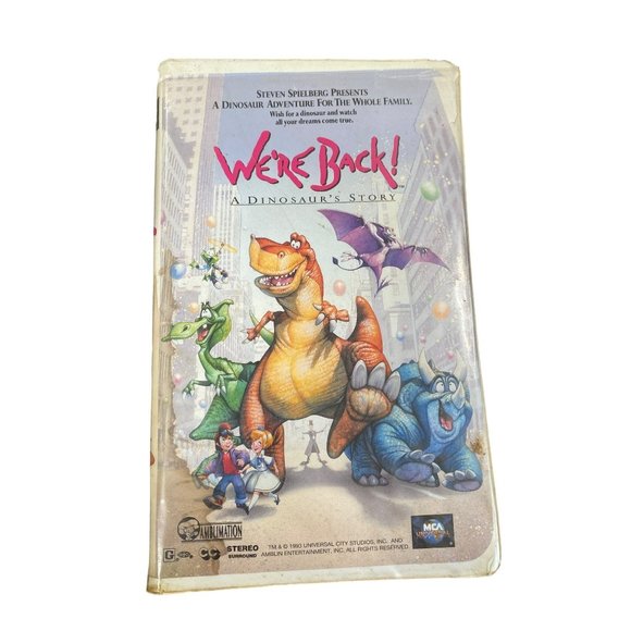Vintage We're back VHS tape a Dinosaur cartoon movie - Picture 1 of 4